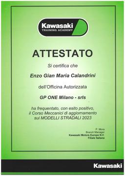 Kawasaki certifica Enzo Gian Maria Calandrini in null